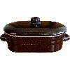750ml Oblong Stoneware / ceramic crock lard pot with lid  - 1 ['lard pots', ' lard pot', ' clay pot for lard', ' stoneware pot for lard', ' stoneware pot', ' stoneware lard pot']