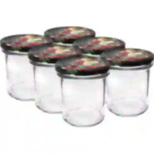 346 ml twist-off jar with coloured lids - 6 pcs