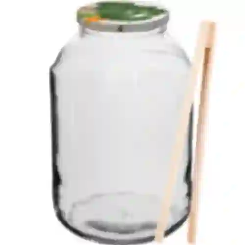 4l twist off glass jar with coloured lid Ø100 and fork or tongs