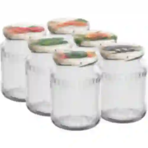 720 ml twist-off jar with colourful Ø82/6 lid - 6 pcs