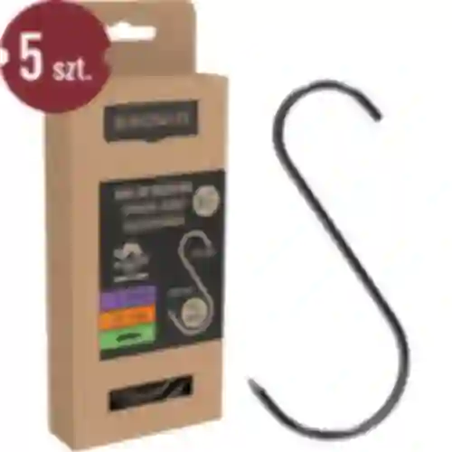 S-shaped hooks for smoking - 140 mm, Ø 3 mm, 5 pcs