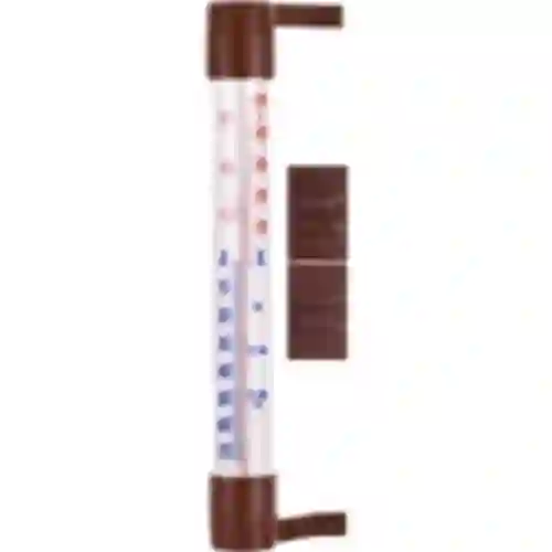 Window thermometer, stick-on/screw-on, brown (-60°C to +50°C) 23cm